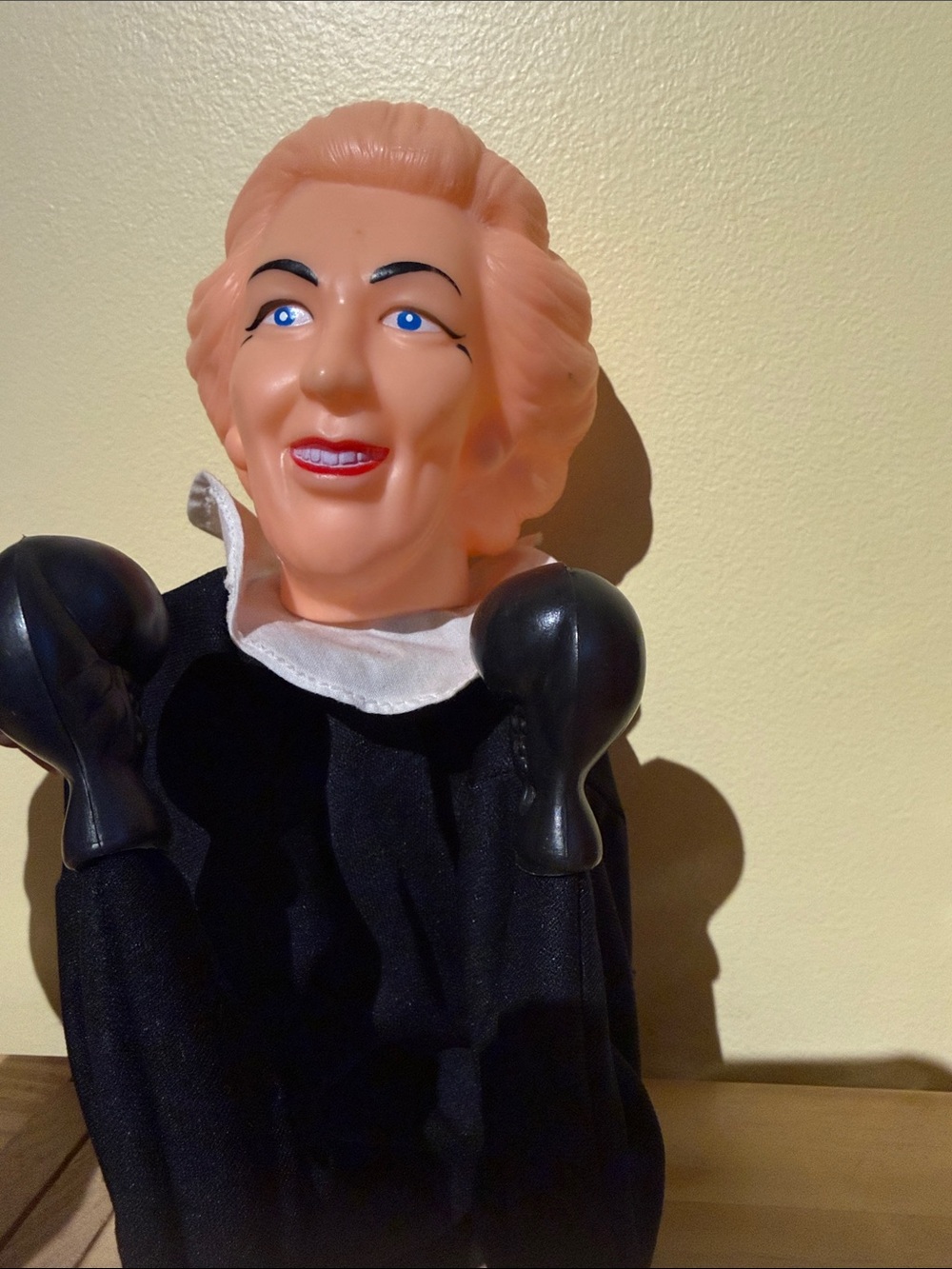 Margaret thatcher political satire boxing puppet